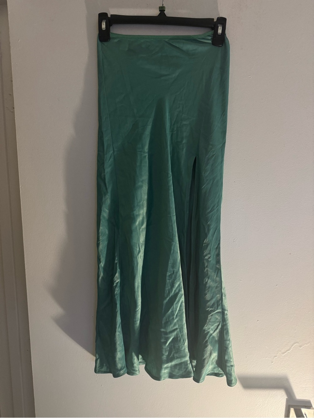 NWT Zara Women’s Teal Green Satin Maxi Skirt Size XS